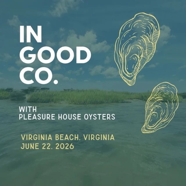 In Good Co. with Pleasure House Oysters 🦪

Sometimes the most incredible things are happening right in our own backyard. We recently spent an afternoon out on the Lynnhaven with Captain Chris Ludford of Pleasure House Oysters, and while we came for the oysters, we left completely blown away by the story of the water they come from.

We talked oyster farming, the history of the Lynnhaven, water quality, restoration, wetlands, wildlife and preservation. And we realized just how much there is to learn about this place we’re lucky enough to call home.
What stuck with us most was Chris’s dedication to protecting the ecosystem that makes his work possible. When your livelihood comes directly from the water, farming an incredible oyster and caring for the place that produces it aren’t separate things.

Of course, there was also wine and a picnic in the marsh and oysters pulled straight from the water and eaten on the spot. Our kind of field trip.

In Good Co. has always been about more than wine. It’s about the people doing thoughtful work, taking care of the places around them and making their communities a little better in the process.

Those are the people we want to know. Those are the stories we want to tell. And that’s the company we want to keep. 

If you’re local, put a Pleasure House Oyster farm tour on your list. You may go for the oysters, but we have a feeling you’ll leave looking at the Lynnhaven a little differently.